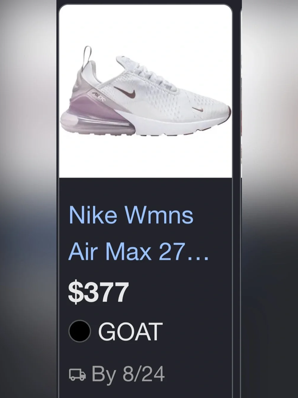Women's Nike Air Max 270 White/Platinum Violet (AH6789 120)
